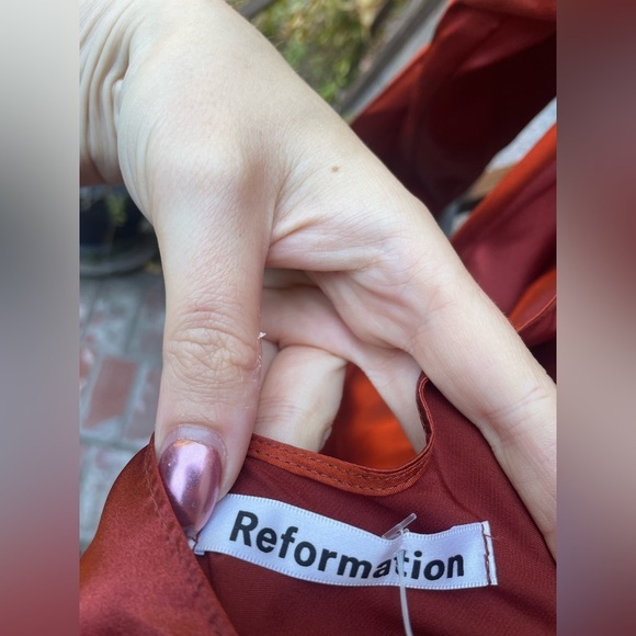 Reformation Davina Silk Dress in Oxide New with Tags! - Picture 7 of 9